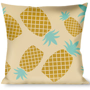 Buckle-Down Throw Pillow - Pineapples Rotating Tan Throw Pillows Buckle-Down   