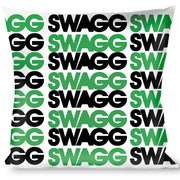 Buckle-Down Throw Pillow - SWAGG White/Black/Green Throw Pillows Buckle-Down   