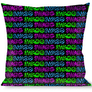 Buckle-Down Throw Pillow - SWAGG Black/Zebra Multi Neon Throw Pillows Buckle-Down   