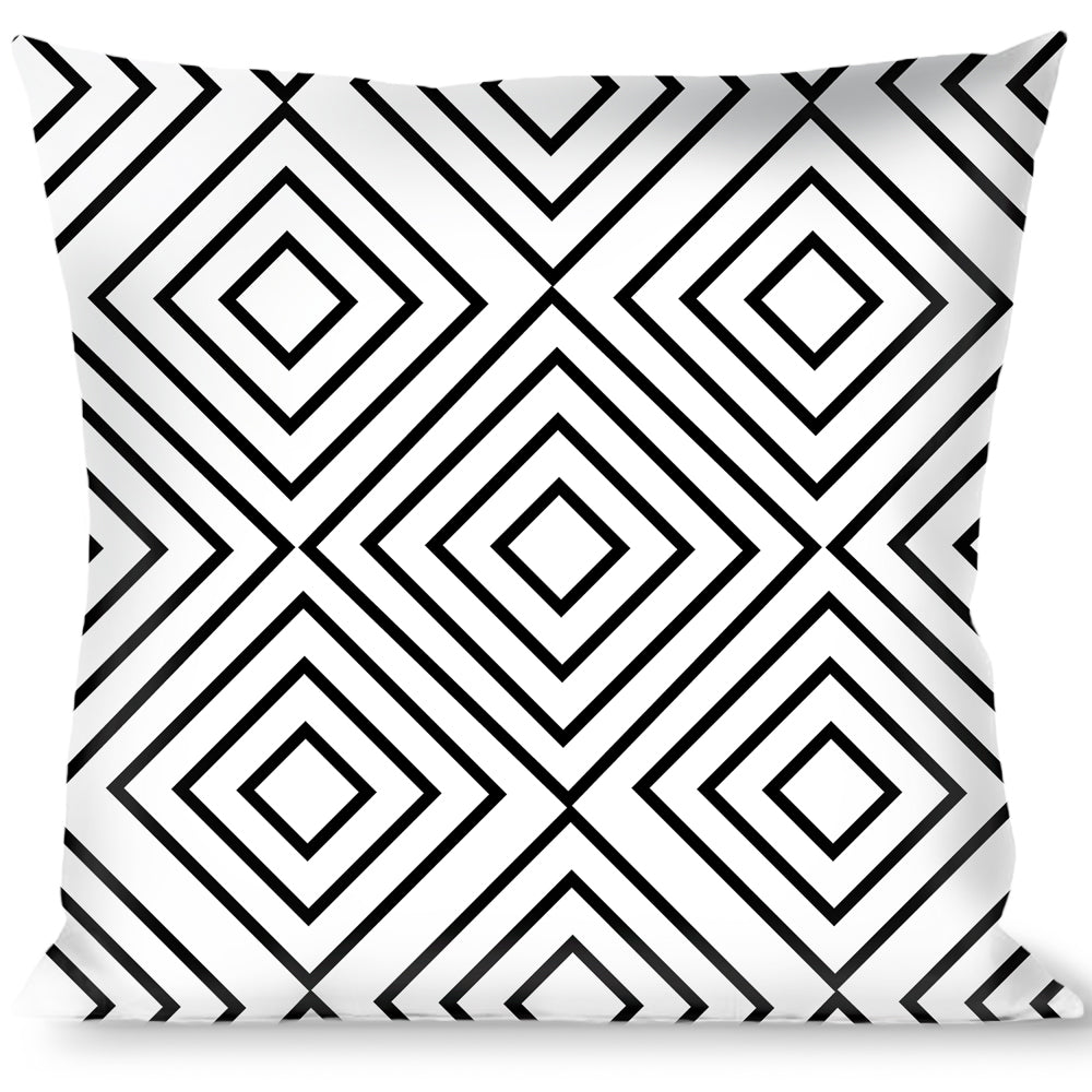Buckle-Down Throw Pillow - Square Lines White/Black Throw Pillows Buckle-Down   
