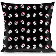 Buckle-Down Throw Pillow - Sugar Skulls Scattered Black/White/Fuchsia Throw Pillows Buckle-Down   
