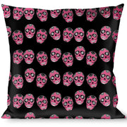 Buckle-Down Throw Pillow - Sugar Skulls Black/White/Fuchsia Throw Pillows Buckle-Down   