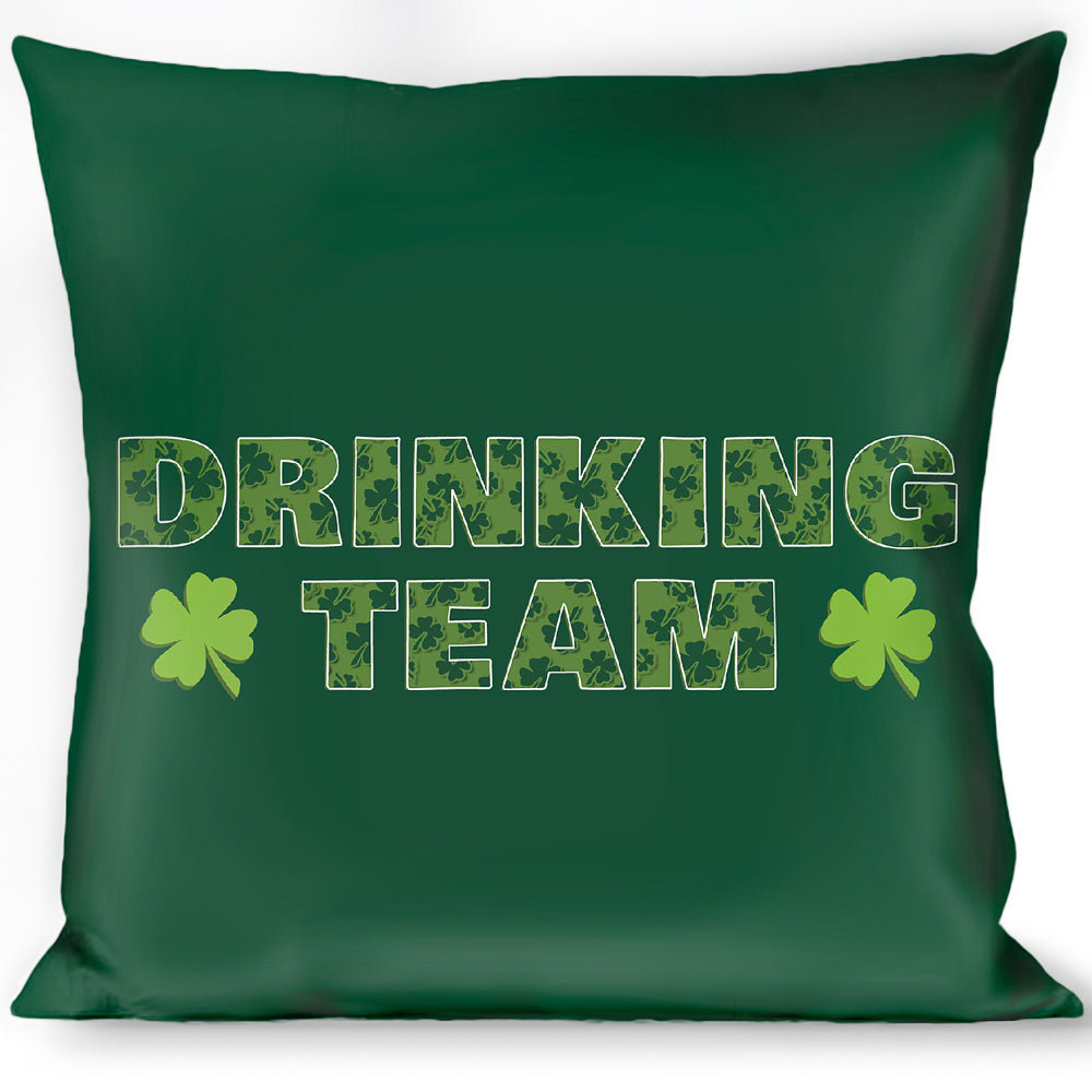 Buckle-Down Throw Pillow - St. Pat's DRINKING TEAM/Shamrocks Black/Green/White Throw Pillows Buckle-Down   