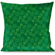 Buckle-Down Throw Pillow - St. Pat's Clovers Scattered Greens Throw Pillows Buckle-Down   
