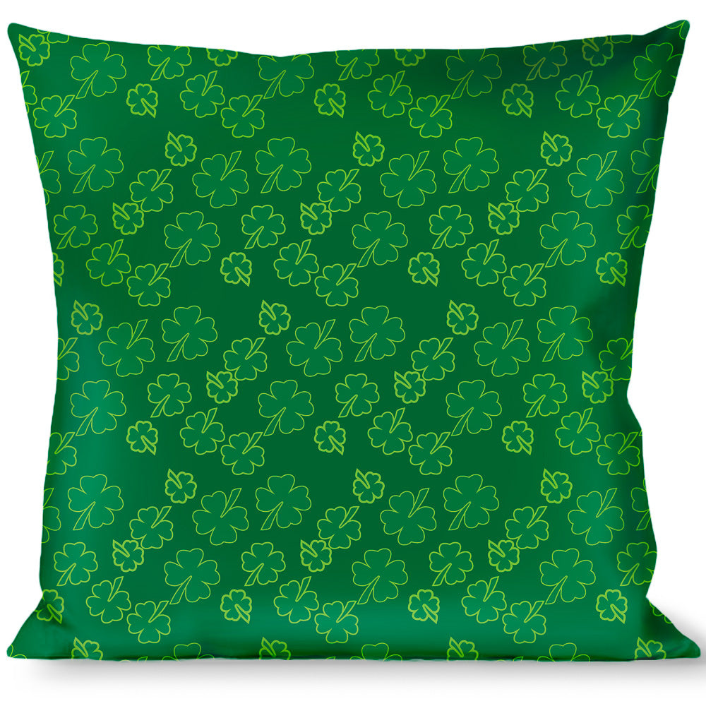 Buckle-Down Throw Pillow - St. Pat's Clovers Scattered Greens Throw Pillows Buckle-Down   