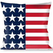 Buckle-Down Throw Pillow - Stars & Stripes Blue/White/Red/White Throw Pillows Buckle-Down   