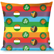 Buckle-Down Throw Pillow - St. Pat's Rainbow/Coins Throw Pillows Buckle-Down   