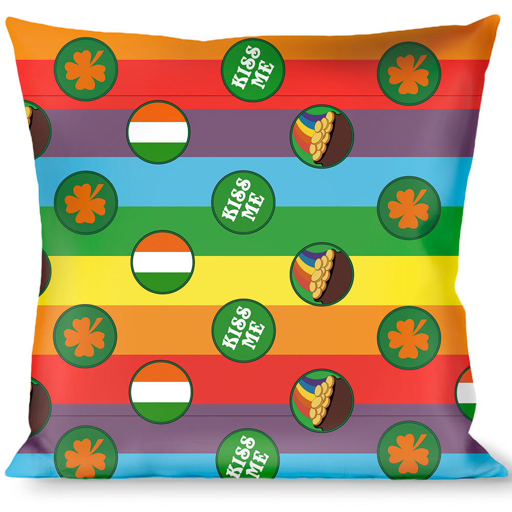 Buckle-Down Throw Pillow - St. Pat's Rainbow/Coins Throw Pillows Buckle-Down   