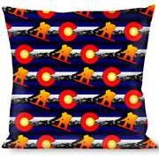 Buckle-Down Throw Pillow - Colorado Snowboarder3 Orange/Mountians Throw Pillows Buckle-Down   