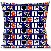 Buckle-Down Throw Pillow - I HEART COLORADO SKIING Logos/Mountain Throw Pillows Buckle-Down   