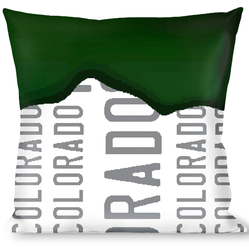 Buckle-Down Throw Pillow - Colorado Mountains Green/White/Gray Text Throw Pillows Buckle-Down   