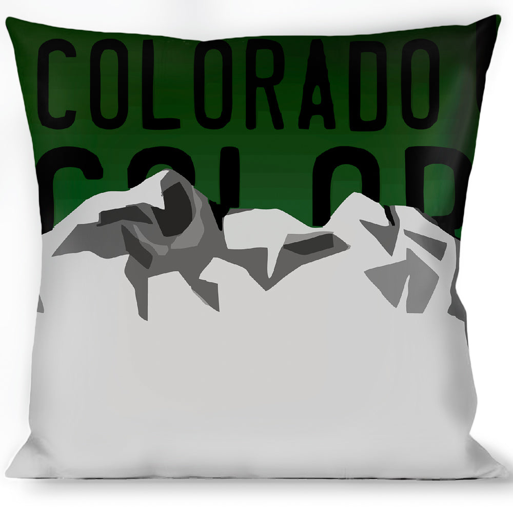 Buckle-Down Throw Pillow - Colorado Mountains Green/Black Text/Grays Throw Pillows Buckle-Down   