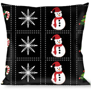 Buckle-Down Throw Pillow - Christmas Blocks Black/White/Multi Color Throw Pillows Buckle-Down   