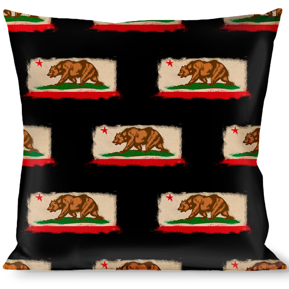 Buckle-Down Throw Pillow - California Flag Distressed Painting Blocks Throw Pillows Buckle-Down   