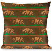 Buckle-Down Throw Pillow - California Flag Weathered Browns Throw Pillows Buckle-Down   