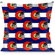 Buckle-Down Throw Pillow - Colorado Biker Distressed Throw Pillows Buckle-Down   