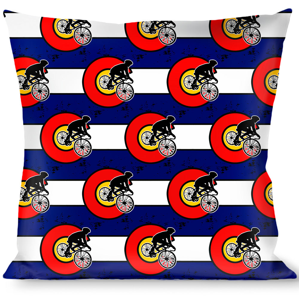 Buckle-Down Throw Pillow - Colorado Biker Distressed Throw Pillows Buckle-Down   