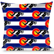 Buckle-Down Throw Pillow - Colorado/Freestyle Motocross Superman Throw Pillows Buckle-Down   