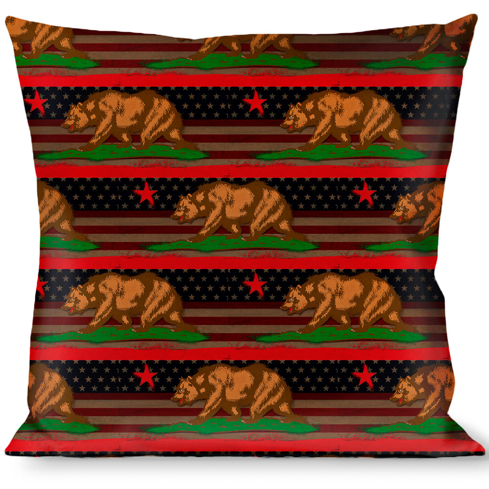 Buckle-Down Throw Pillow - Cali Bear/Star/Stripe/US Flag Stretch Throw Pillows Buckle-Down   