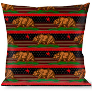 Buckle-Down Throw Pillow - Cali Bear/Star/Stripe/US Flag Stretch Throw Pillows Buckle-Down   