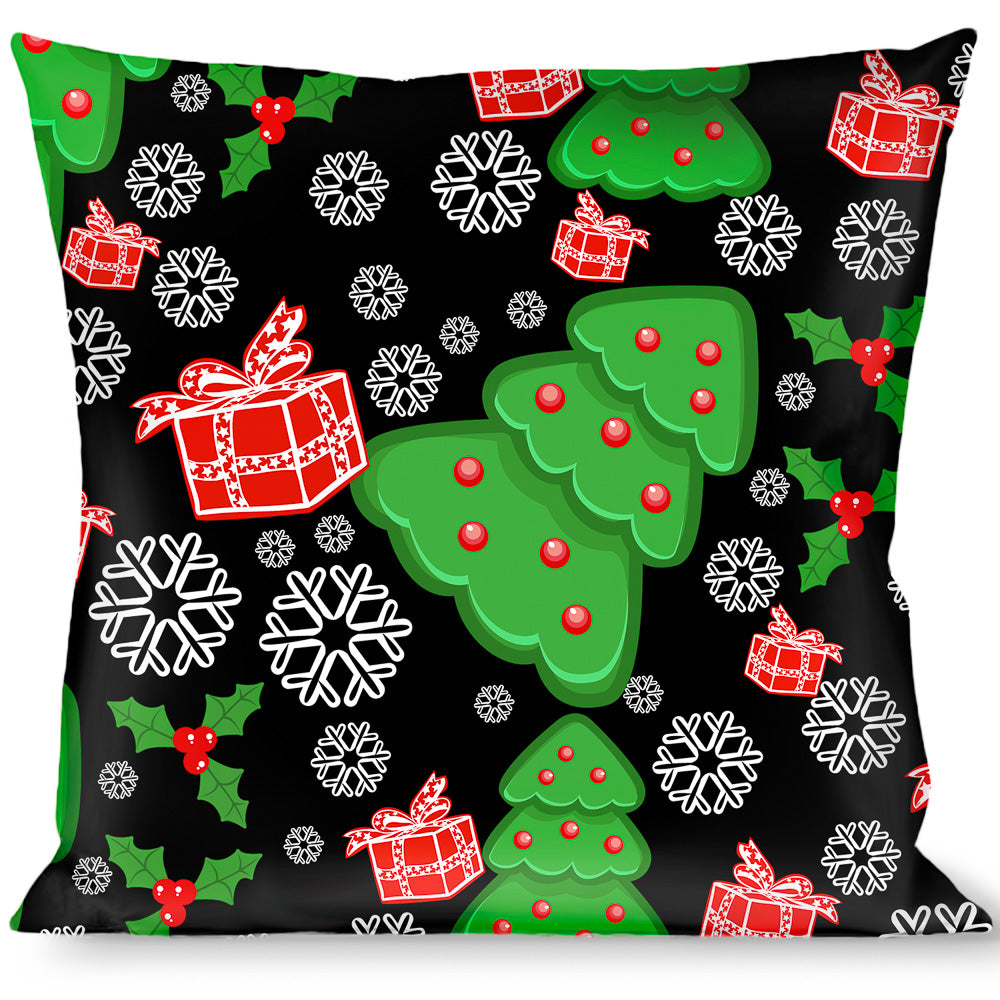 Buckle-Down Throw Pillow - Christmas Collage Black/White/Green/Red Throw Pillows Buckle-Down   