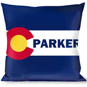 Buckle-Down Throw Pillow - Colorado PARKER Flag Blue/White/Red/Yellow Throw Pillows Buckle-Down   