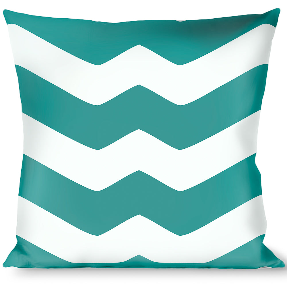 Buckle-Down Throw Pillow - Chevron Stripe White/Teal Throw Pillows Buckle-Down   