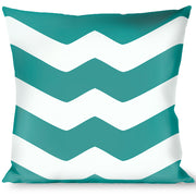 Buckle-Down Throw Pillow - Chevron Stripe White/Teal Throw Pillows Buckle-Down   