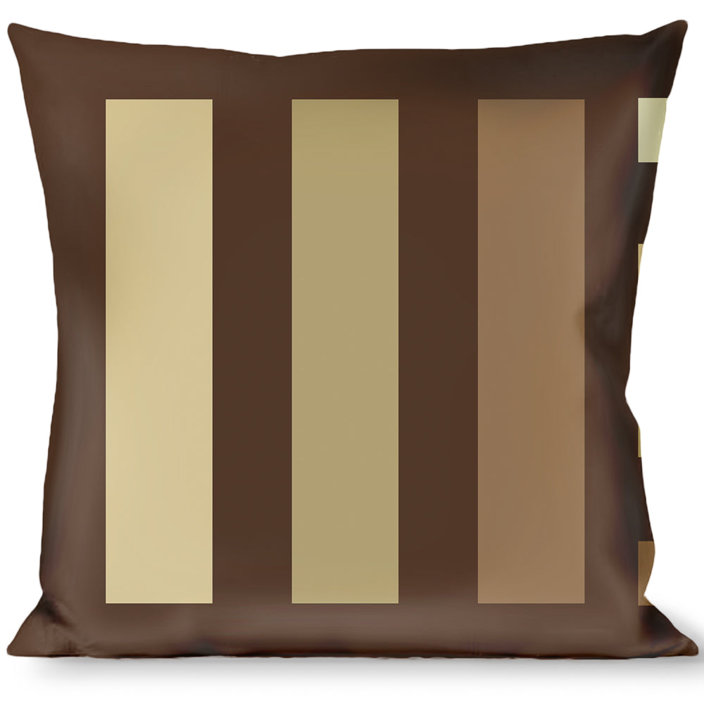 Buckle-Down Throw Pillow - Stripe Blocks Browns Throw Pillows Buckle-Down   