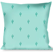 Buckle-Down Throw Pillow - Cacti1 Aqua Blues Throw Pillows Buckle-Down   