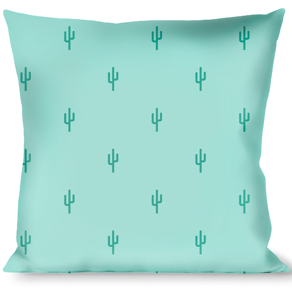 Buckle-Down Throw Pillow - Cacti1 Aqua Blues Throw Pillows Buckle-Down   
