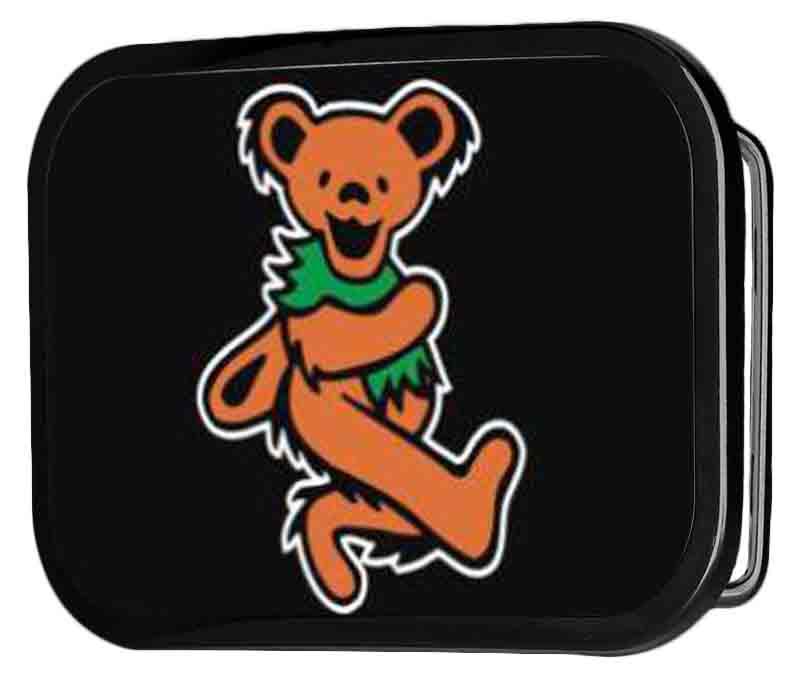 Dancing Bear FCG Black/Orange - Black Rock Star Buckle Belt Buckles Grateful Dead   
