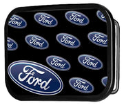 Ford Oval Repeat Framed FCG Black - Black Rock Star Buckle Belt Buckles Ford   