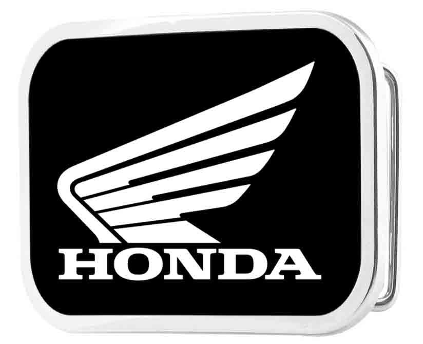 HONDA Motorcycle Framed FCG Black/White - Chrome Rock Star Buckle Belt Buckles Honda Motorsports   