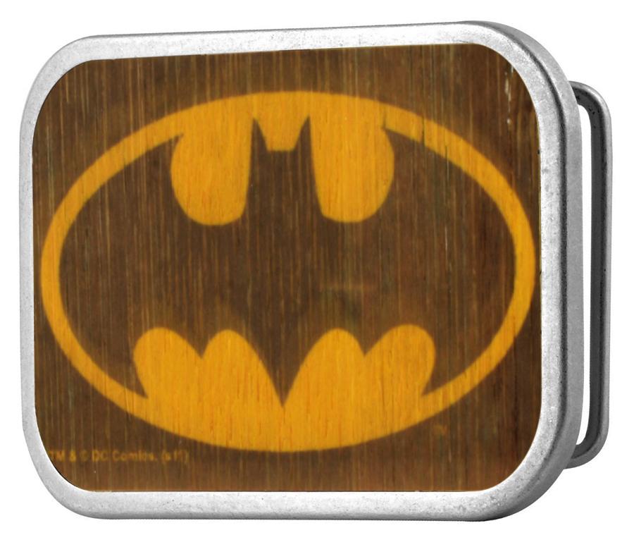 Batman Framed FCWood Black/Yellow - Matte Rock Star Buckle Belt Buckles DC Comics   