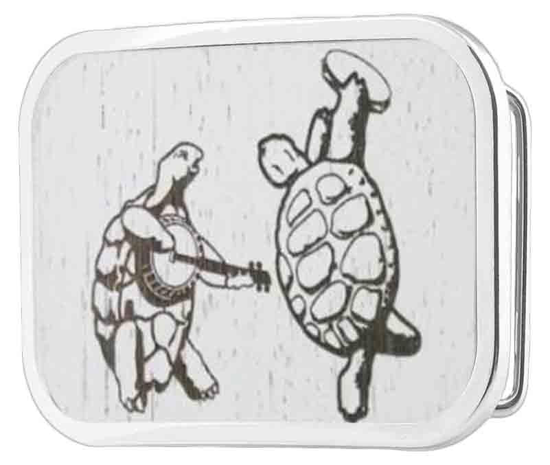 Dancing Terrapins GW White - Matte Rock Star Buckle Belt Buckles Grateful Dead   