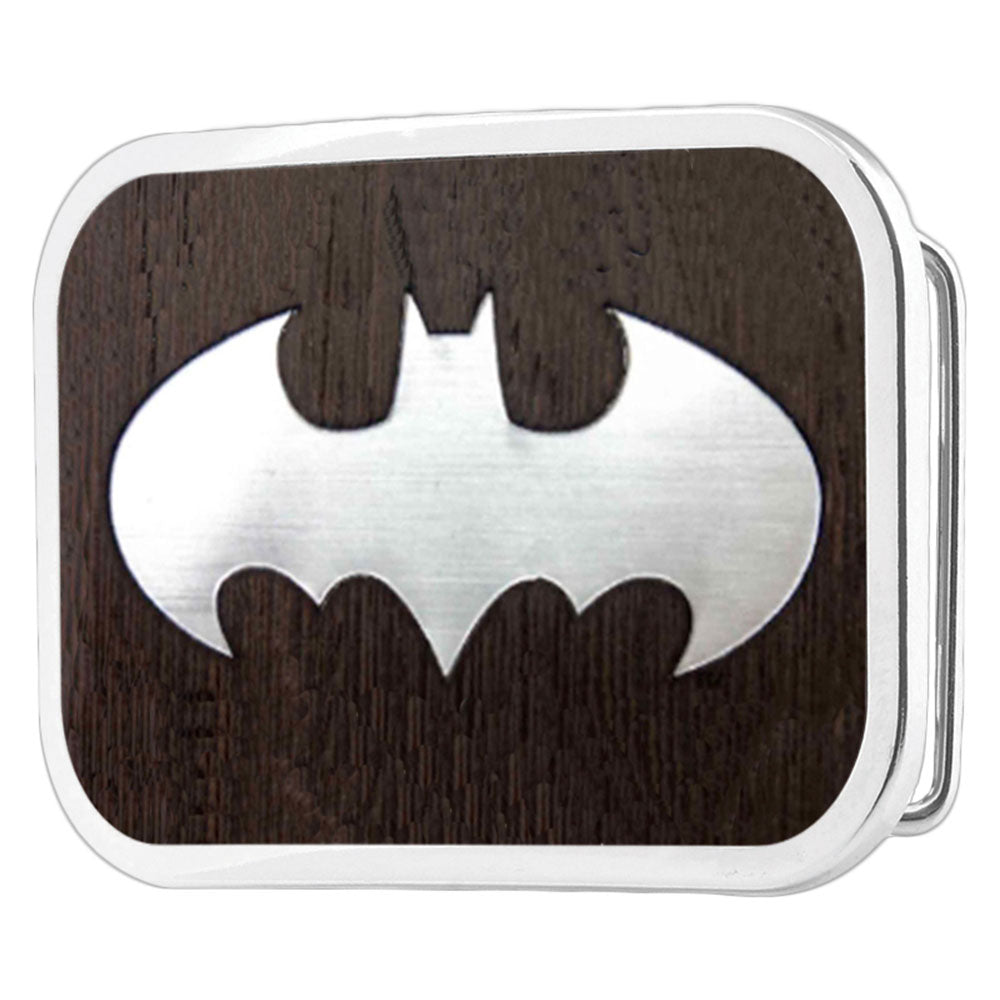 Batman Framed Marquetry Black Walnut/Metal - Matte Rock Star Buckle Belt Buckles DC Comics   
