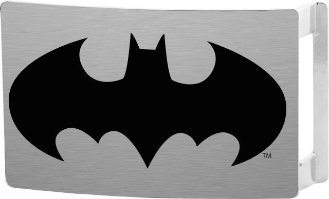 Batman Rock Star Buckle - Brushed Silver/Black Belt Buckles DC Comics   