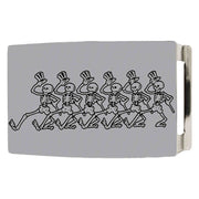 Dancing Skeletons Rock Star Buckle - Brushed Silver Belt Buckles Grateful Dead   