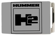 H2 Rock Star Buckle - Brushed Silver/Black Belt Buckles GM General Motors   