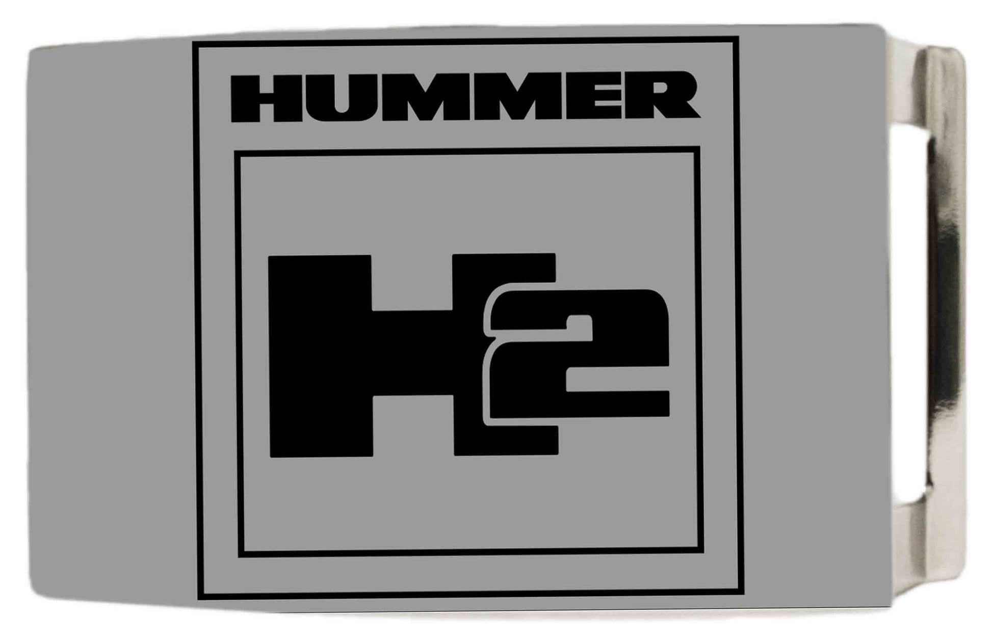 H2 Rock Star Buckle - Brushed Silver/Black Belt Buckles GM General Motors   