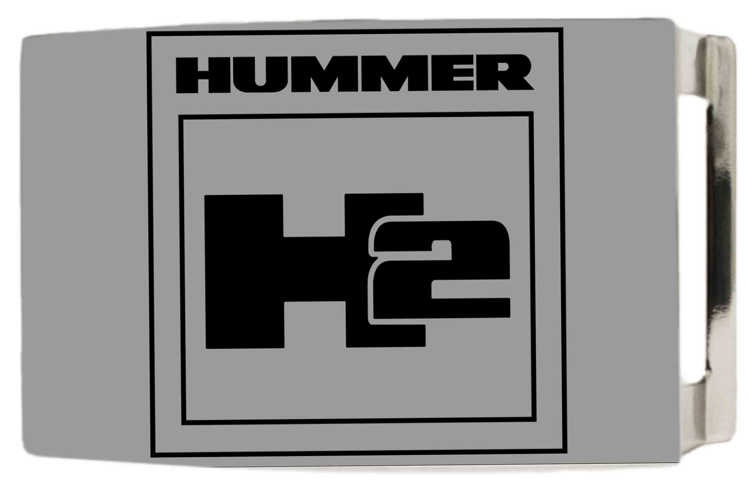 H2 Rock Star Buckle - Brushed Silver/Black Belt Buckles GM General Motors   