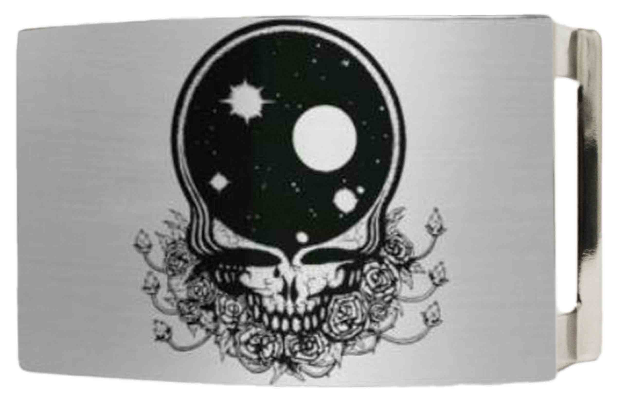 Space Your Face Rock Star Buckle - Brushed Silver Belt Buckles Grateful Dead   