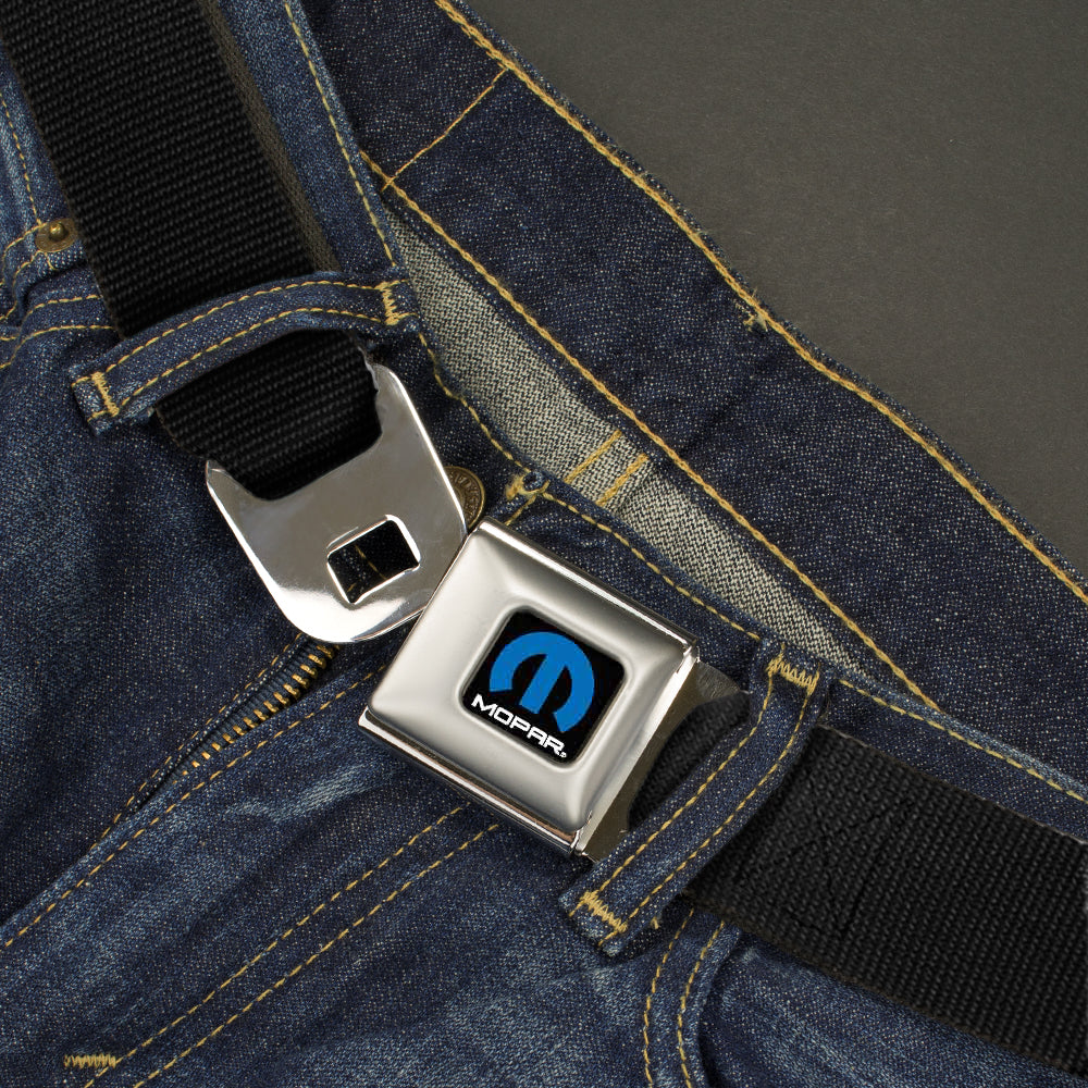 MOPAR Logo Full Color Black/Blue/White - 
 Seatbelt Belt - Black Webbing Seatbelt Belts Mopar   