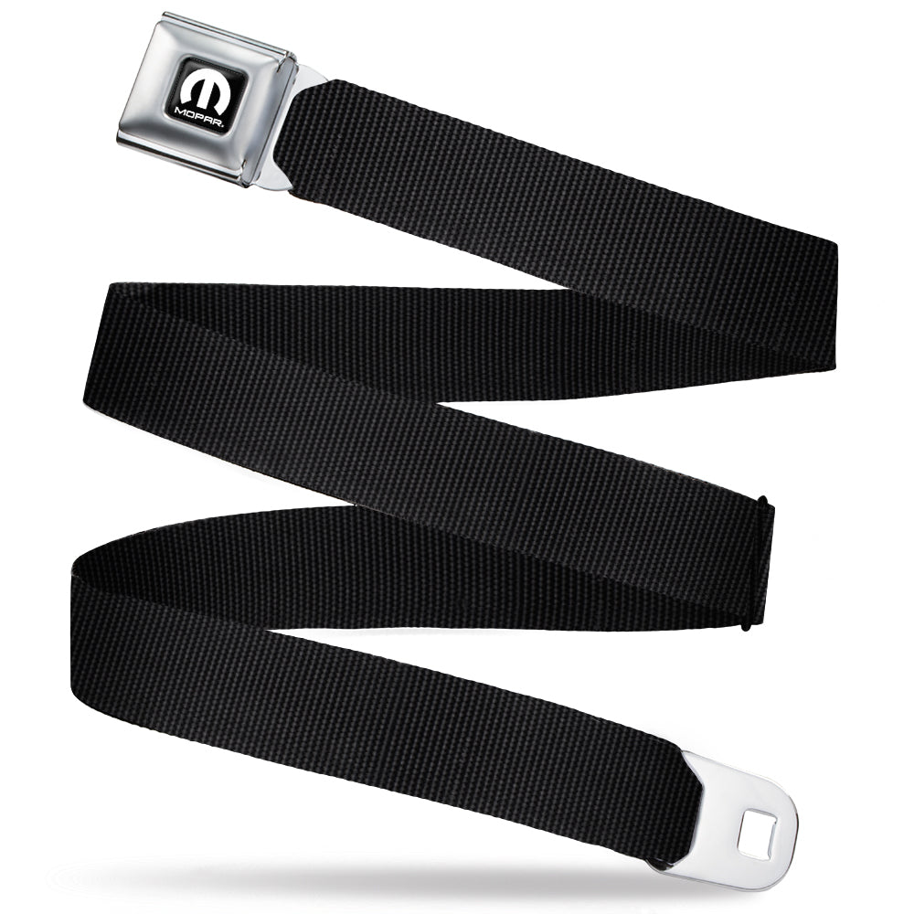 MOPAR Logo Full Color Black/White Seatbelt Belt - Black Webbing Seatbelt Belts Mopar   