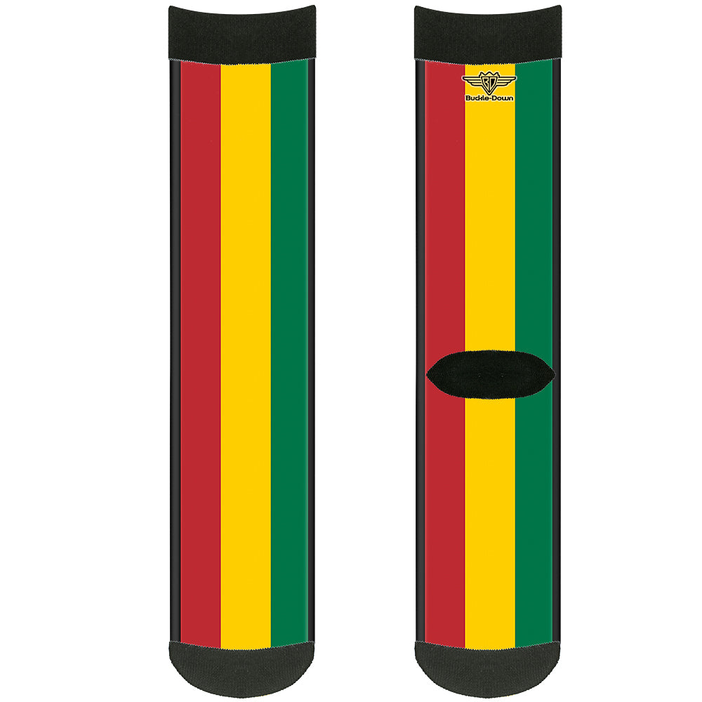 Sock Pair - Polyester - Rasta - CREW Socks Buckle-Down   