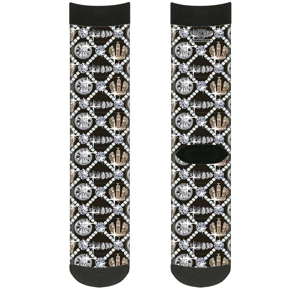 Sock Pair - Polyester - Bling - CREW Socks Buckle-Down   