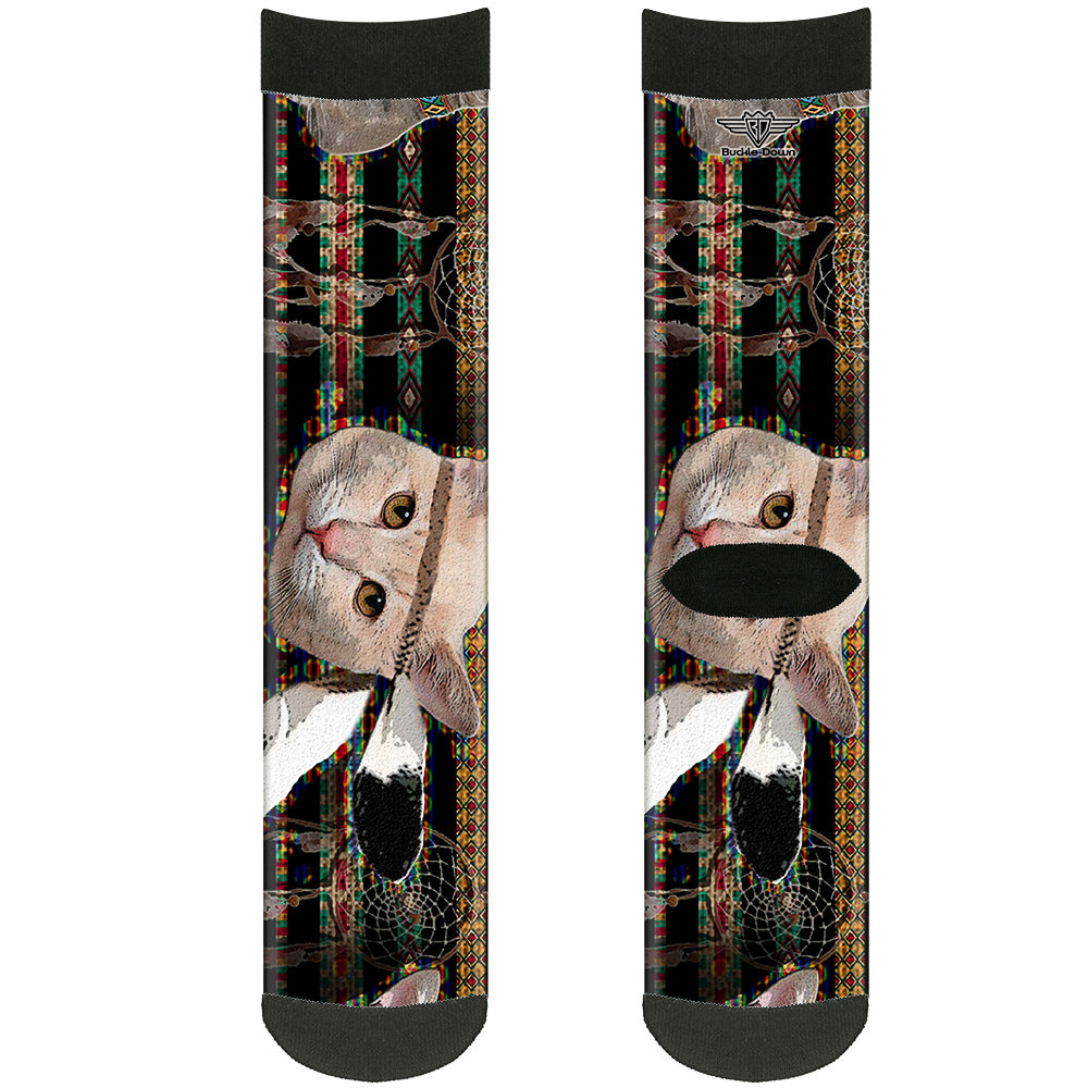 Sock Pair - Polyester - Dream Catcher Cats - CREW Socks Buckle-Down   