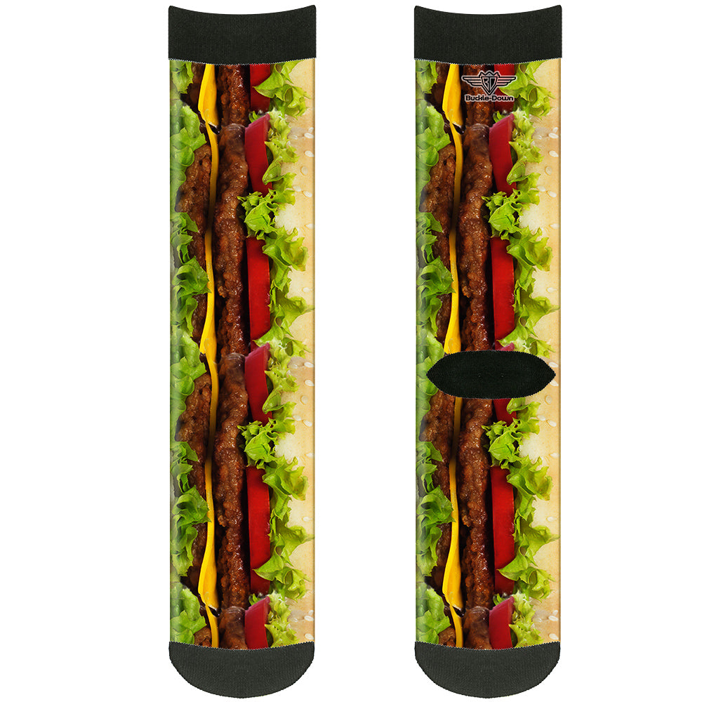 Sock Pair - Polyester - Hamburger Vivid - CREW Socks Buckle-Down   