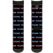 Sock Pair - Polyester - TEXAS w/Star Black/White/Blue/Red - CREW Socks Buckle-Down   